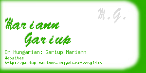 mariann gariup business card